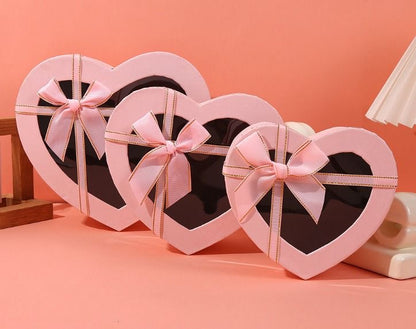 Fillable Heart Gift Boxes with Clear Window - Set of 3