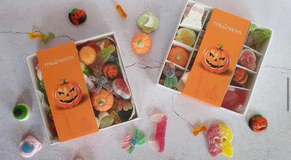 Clear Lid Box With Orange Halloween sleeve - 15x15x3.5cm
