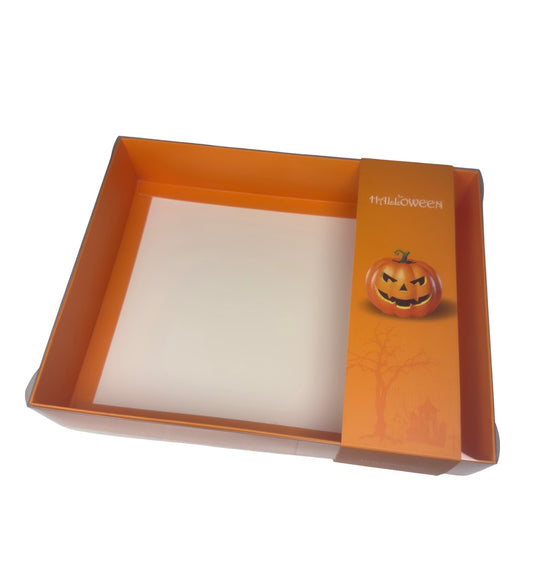 Clear Lid Box with Orange Halloween Sleeve - 26 x 20 x 5cm