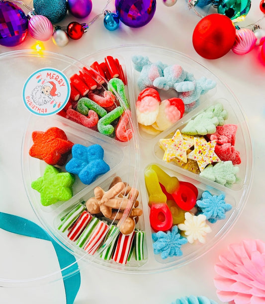 PRE-ORDER - Clear 6 Section Platter Tray With Flat Lid