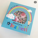 Baby Blue Rainbow Thank You Teacher Section Box With Window - 15x15x3.5cm