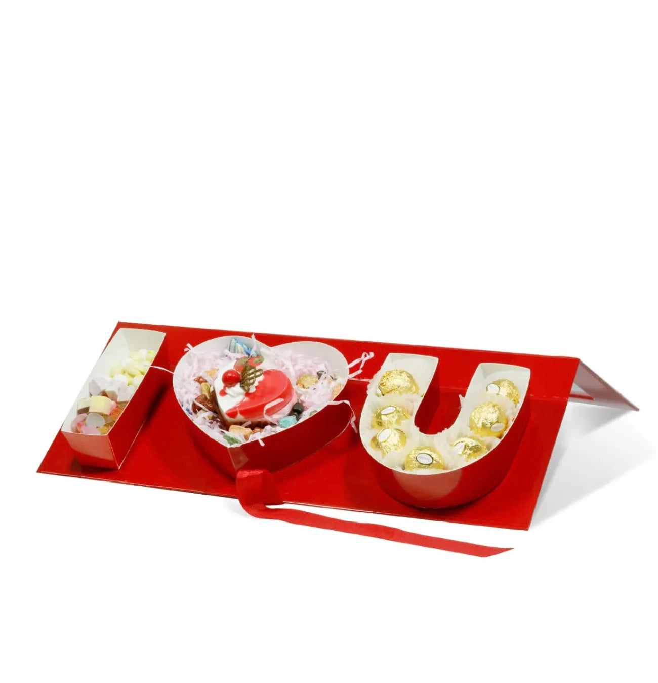 Red Fillable ' I❤️U' Window Treat Box - 44x15x5.3cm
