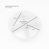 PRE-ORDER - Clear 4 Section Tray With Flat Lid