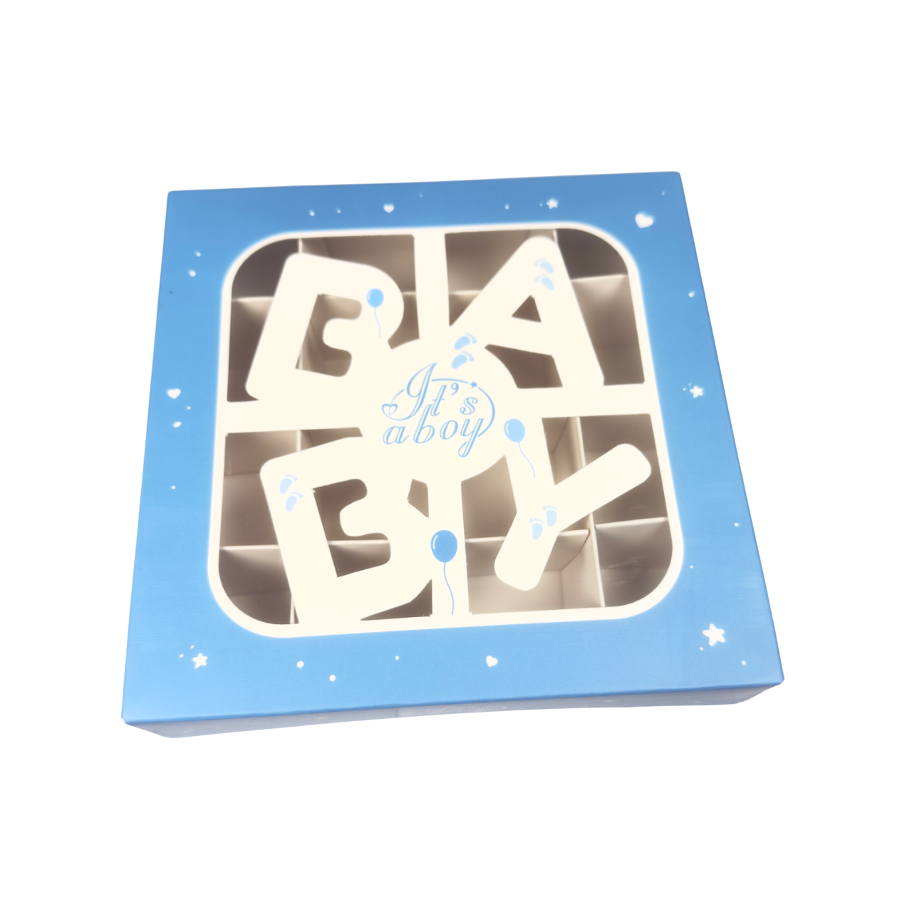 Baby 'Its a boy' Window Box With Inserts - 15x15x3.5cm