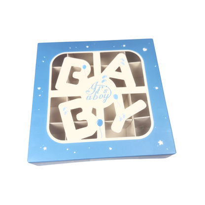 Baby 'Its a boy' Window Box With Inserts - 15x15x3.5cm