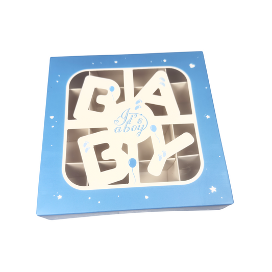 Baby 'Its a boy' Window Box With Inserts - 15x15x3.5cm
