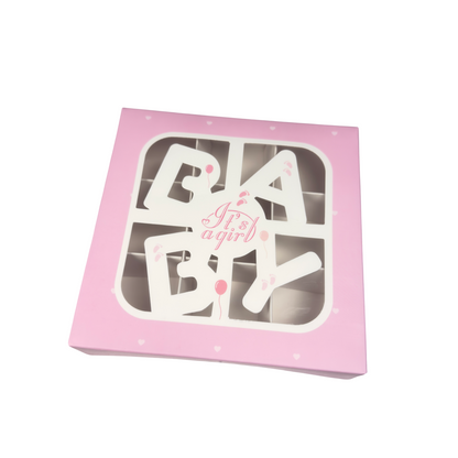 Baby 'Its a girl' Window Box With Inserts - 15x15x3.5cm