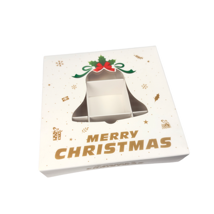 White Christmas Bell Shape Window Box With Inserts – 15x15x3.5cm