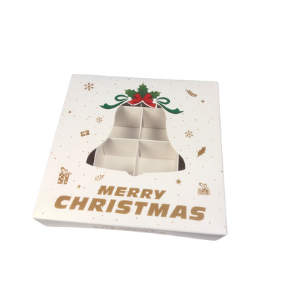 White Christmas Bell Shape Window Box With Inserts – 15x15x3.5cm