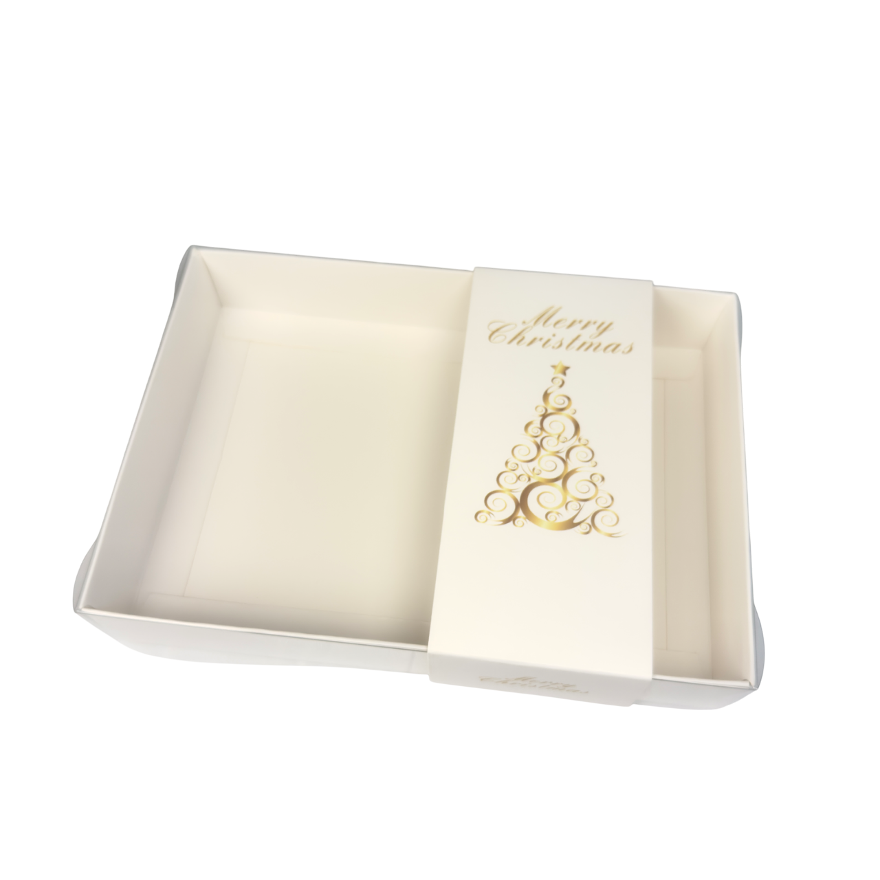 Clear Lid Box With Christmas Tree Sleeve - 20 x 14 x 3.5cm