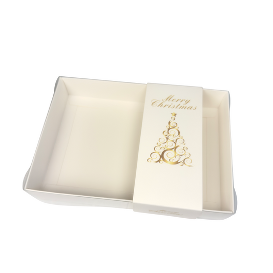 Clear Lid Box With Christmas Tree Sleeve - 20 x 14 x 3.5cm