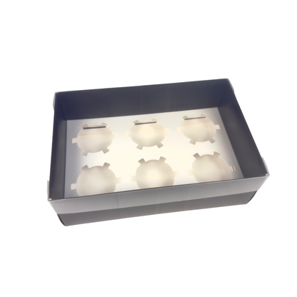 Clear Lid Deep Hamper/Cupcake Box  - 24 x 16 x 8 cm
