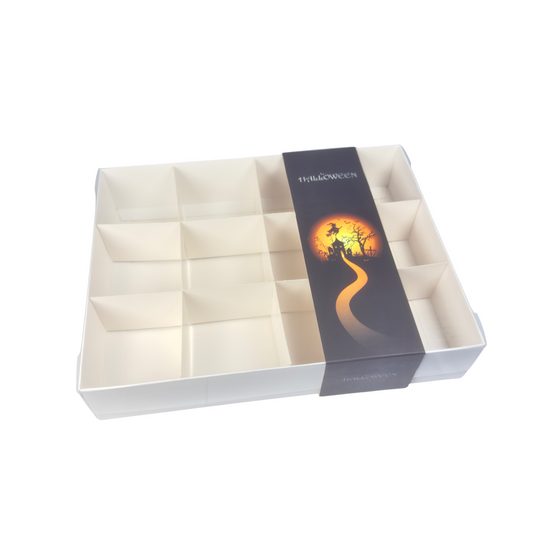 Clear Lid Box with Black Halloween Sleeve - 26 x 20 x 5cm