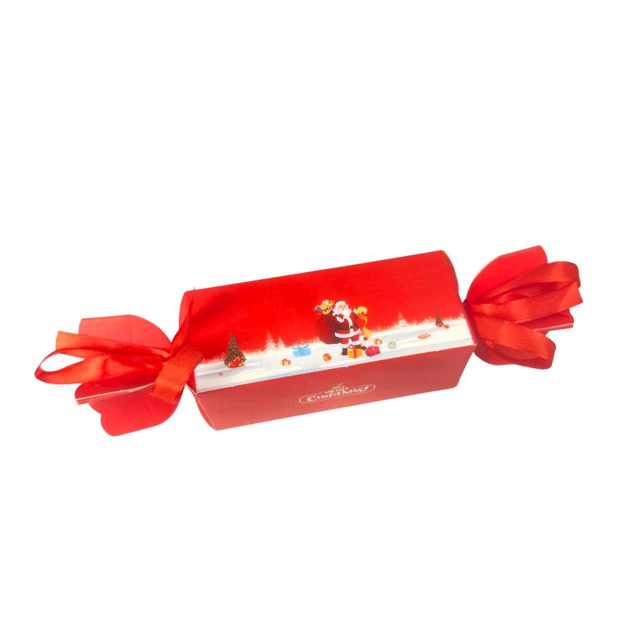 Red Christmas Design Crackers with Ribbons – 25.5 x 5 x 4cm