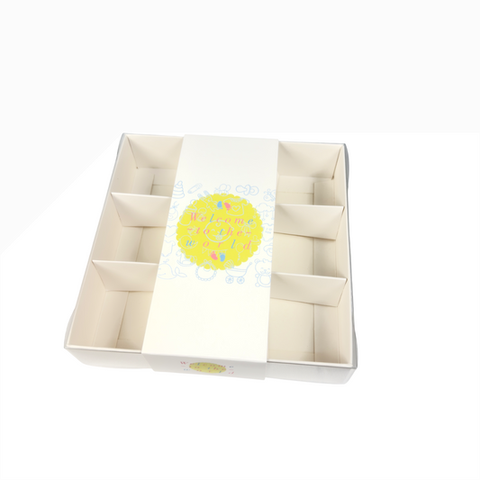 Clear lid White box with Welcome to the world sleeve - 15 x 15 x 3.5cm
