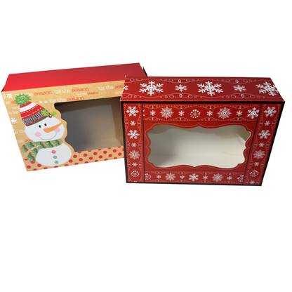 Christmas Window Bakery Boxes - 21.5 x 14.5 x 6.5 cm