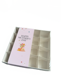 Clear Lid Box With Pink Flower Bouquet Happy Mothers Day Sleeve - 15 x 15 x 3.5cm