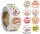 Mother's Day Design Stickers - 2.5cm(1inch ) Full Roll