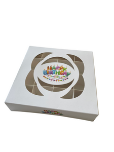 Empty Happy Birthday Multi-Colour Window Boxes - 15x15x3.5cm