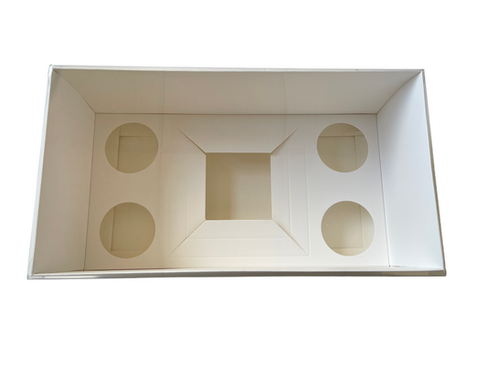 Clear Lid Bento Box With 4 Hold Cupcake Insert - 33 x 18 x 12.7cm - Enhanced Height