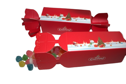 Red Christmas Design Crackers with Ribbons – 25.5 x 5 x 4cm
