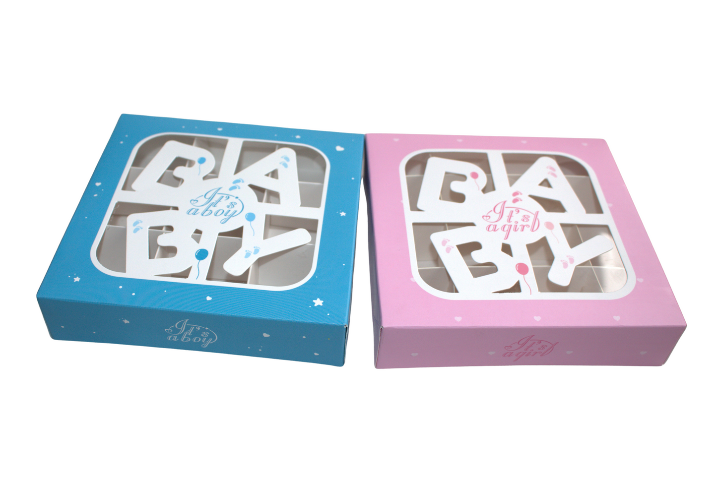 Baby 'Its a girl' Window Box With Inserts - 15x15x3.5cm