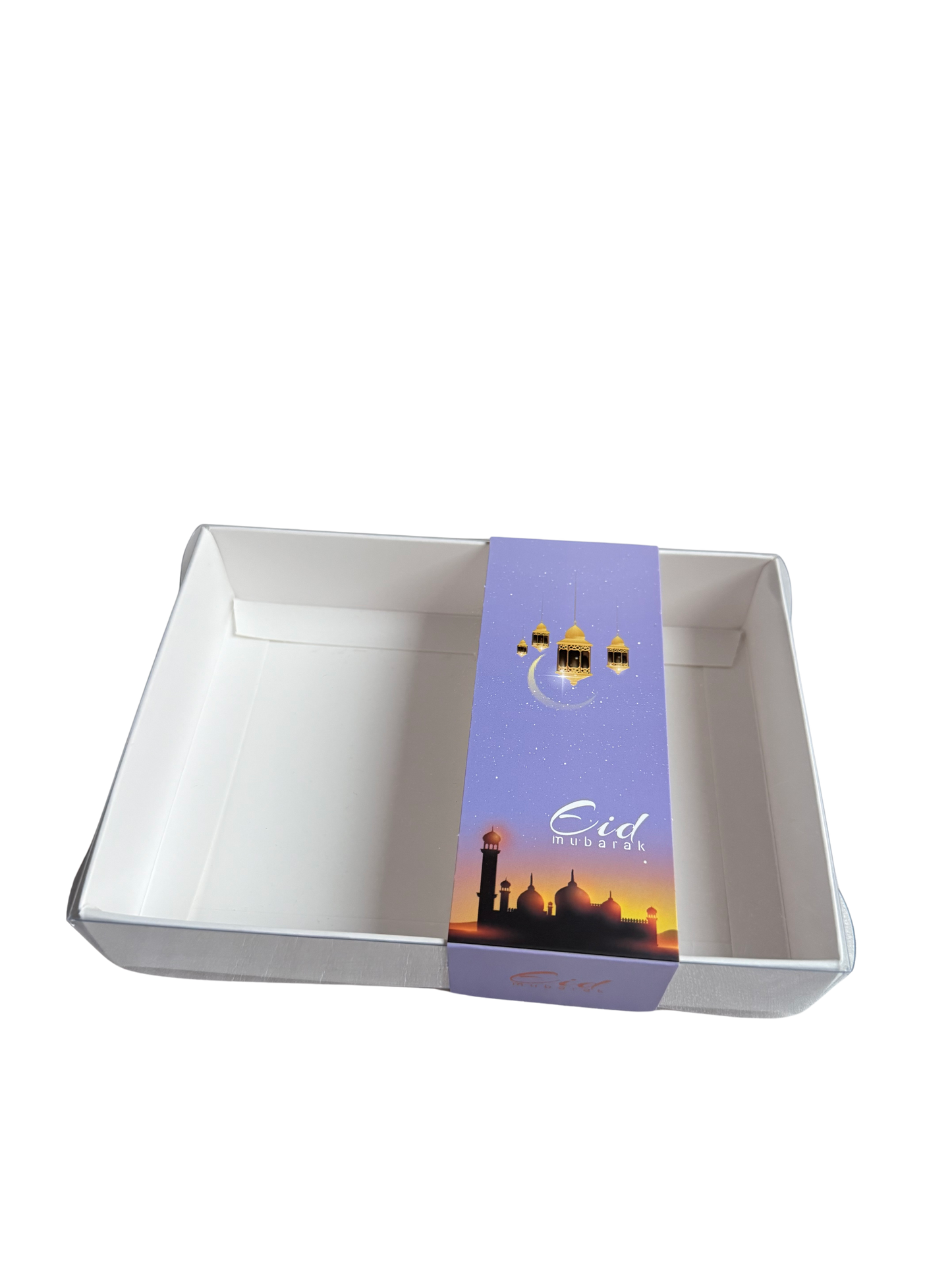 Small Clear Lid Box With Purple Eid Sleeve - Multiple Sizes