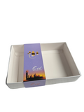 Clear Lid Box With Purple Eid Mubarak sleeve - 20 x 14 x 3.5cm