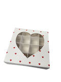 Empty Red Heart Boxes with inserts - 15x15x3.5cm