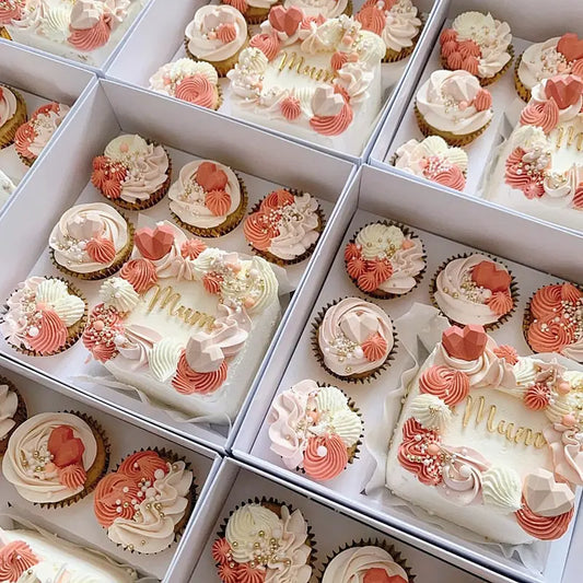 PRE - ORDER - Clear Lid Bento Box With 5 Hold Cupcake Insert - 25.4 x 25.4 x 12.7cm - Enhanced Height