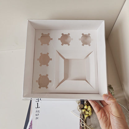 PRE - ORDER - Clear Lid Bento Box With 5 Hold Cupcake Insert - 25.4 x 25.4 x 12.7cm - Enhanced Height