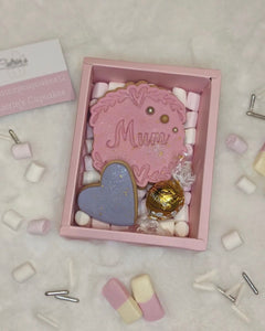 Clear Lid Pink Border Box - 12x9x3.5cm