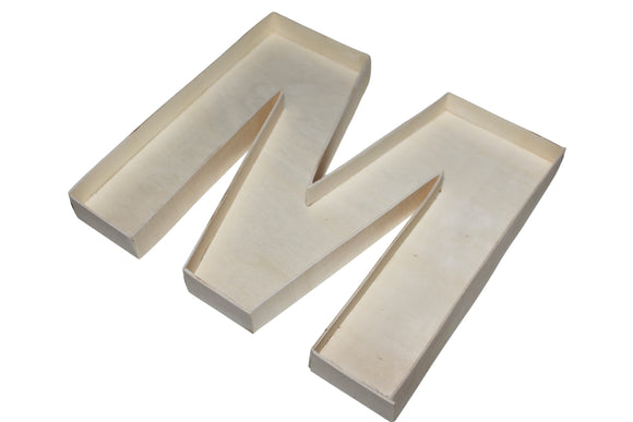 Wooden fillable letter “M”