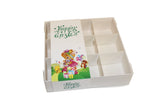 Clear lid White box with Happy Easter sleeve - 15 x 15 x 3.5cm
