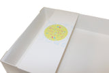 Clear lid White box with Welcome to the world sleeve - 15 x 15 x 3.5cm