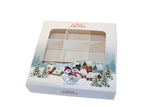 Snowman family window section boxes - 18x18x5cm