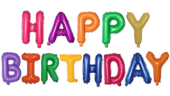Happy Birthday Foil Balloon - Multi-Colour