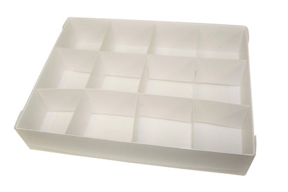 Clear lid White box with Christmas Tree sleeve - 26 x 20 x 5cm