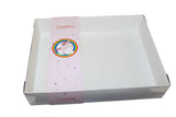 Clear lid White box with Unicorn sleeve - 26 x 20 x 5cm