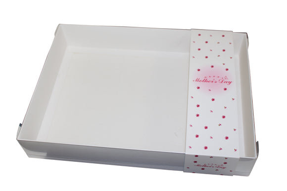 Clear lid White box with Happy Mothers Day sleeve - 30 x 22 x 5cm