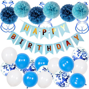 Happy Birthday Balloon Set - Blue