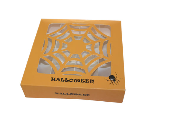 Halloween Spider Web Window Boxes With Inserts - 15x15x3.5cm
