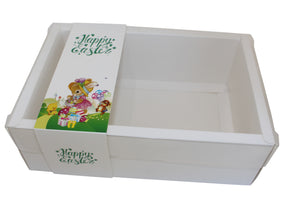 Clear Lid White Deep Border Box With Happy Easter Sleeve - 24 x 16 x 8 cm