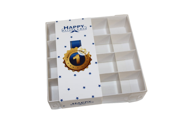 Clear Lid Box With Happy Fathers Day sleeve - 15 x 15 x 3.5cm