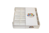 Clear Lid Box With Multi-Colour Happy Birthday Sleeve - 15 x 15 x 3.5cm