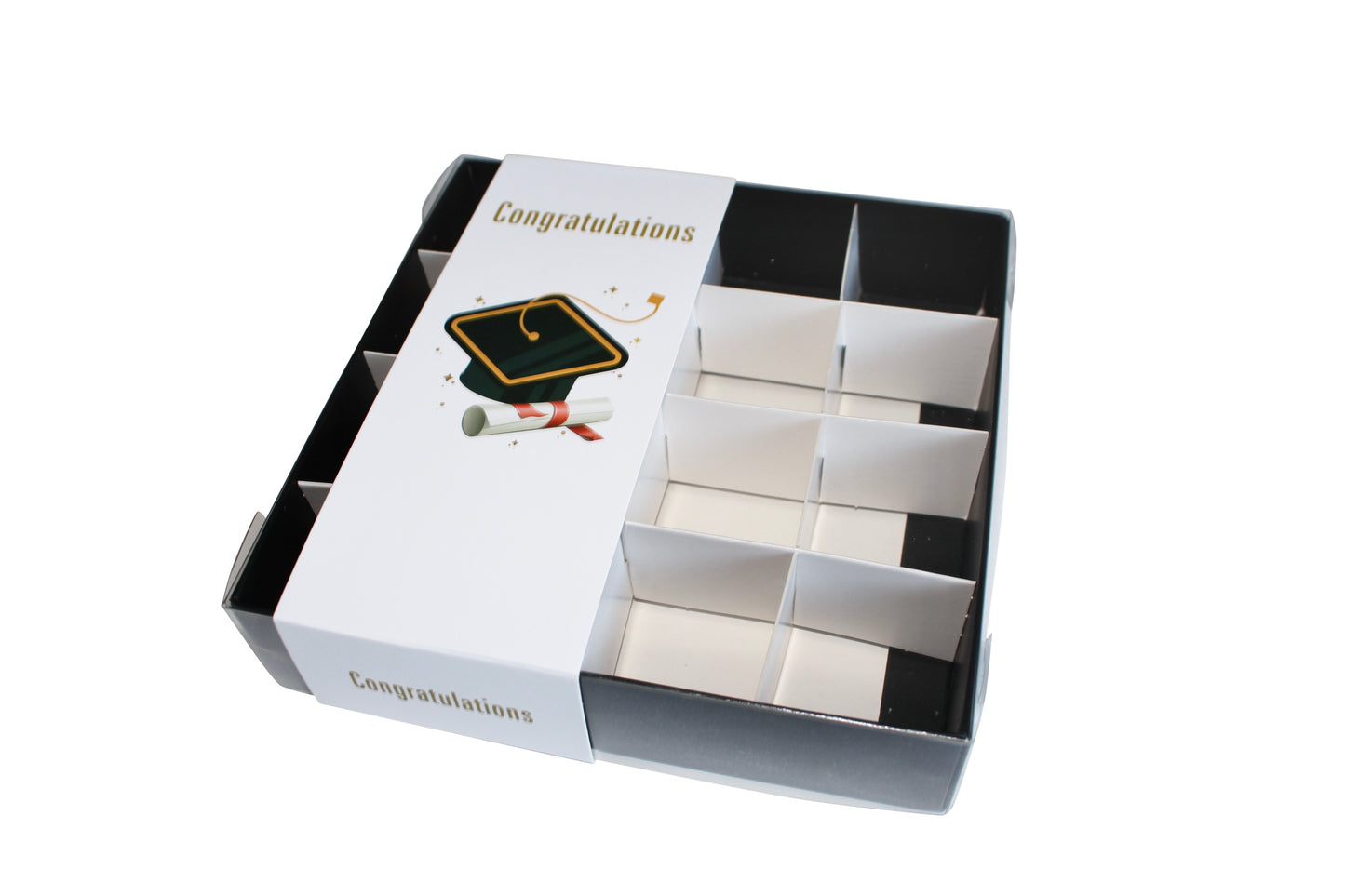 Clear Lid Box With Congratulations Graduation Sleeve - 15 x 15 x 3.5cm