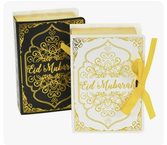 Eid Mubarak Book Style Favour / Box With Ribbon