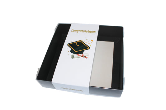 Clear Lid Box With Congratulations Graduation Sleeve - 15 x 15 x 3.5cm