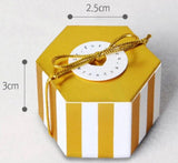 Small hexagon favour boxes with ‘specially for you’ tags