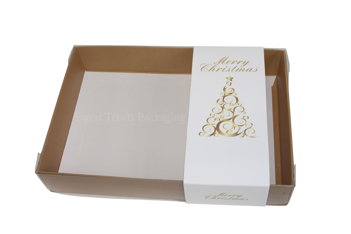 Clear Lid Box With Christmas Tree Sleeve - 20 x 14 x 3.5cm